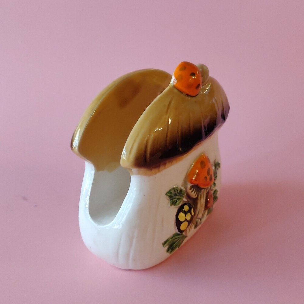 Merry Mushroom Napkin Holder 70s Vintage Retro Rare Hard To Find Collectible - Picture 2 of 7